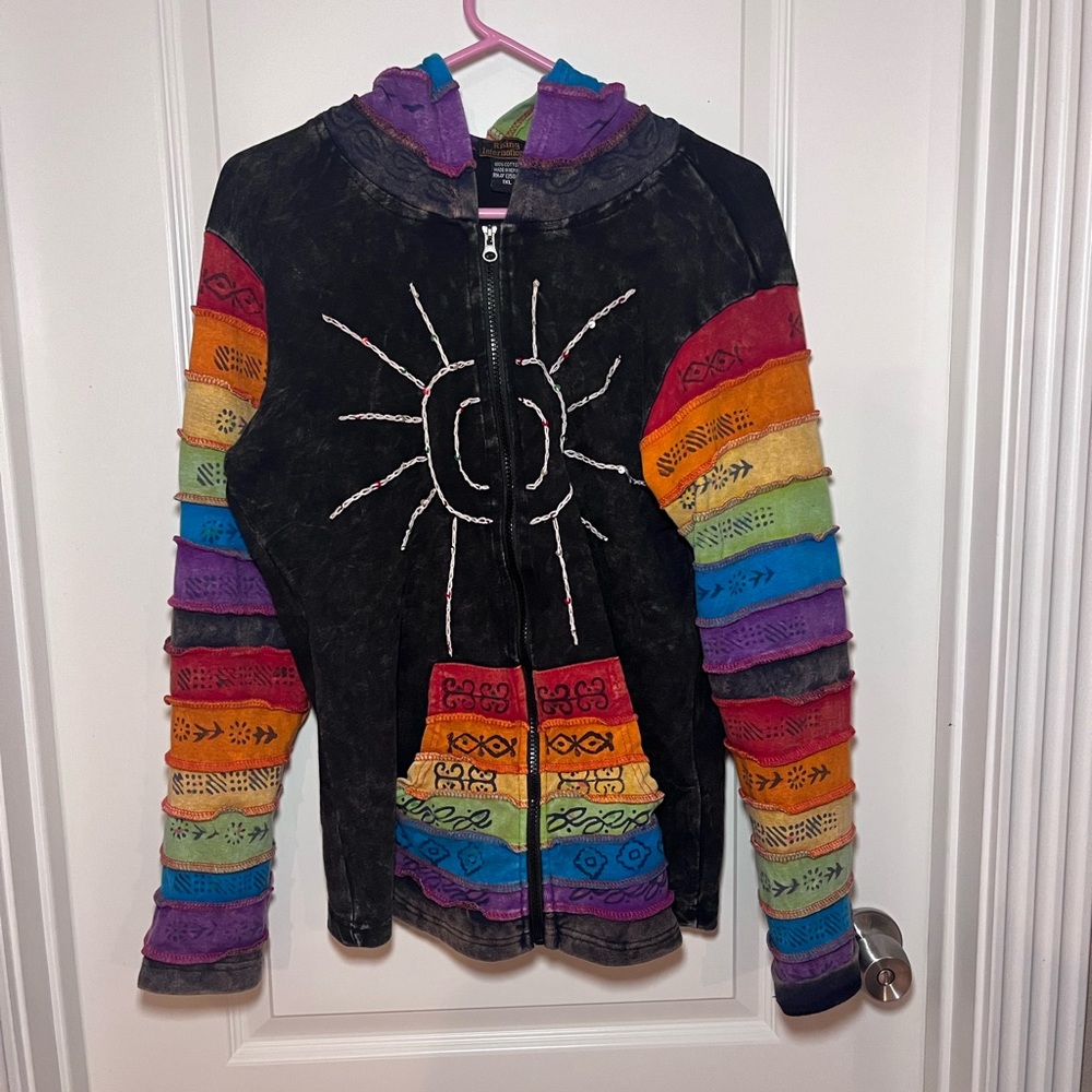 Vintage Rainbow Stripe Rising International Jacket